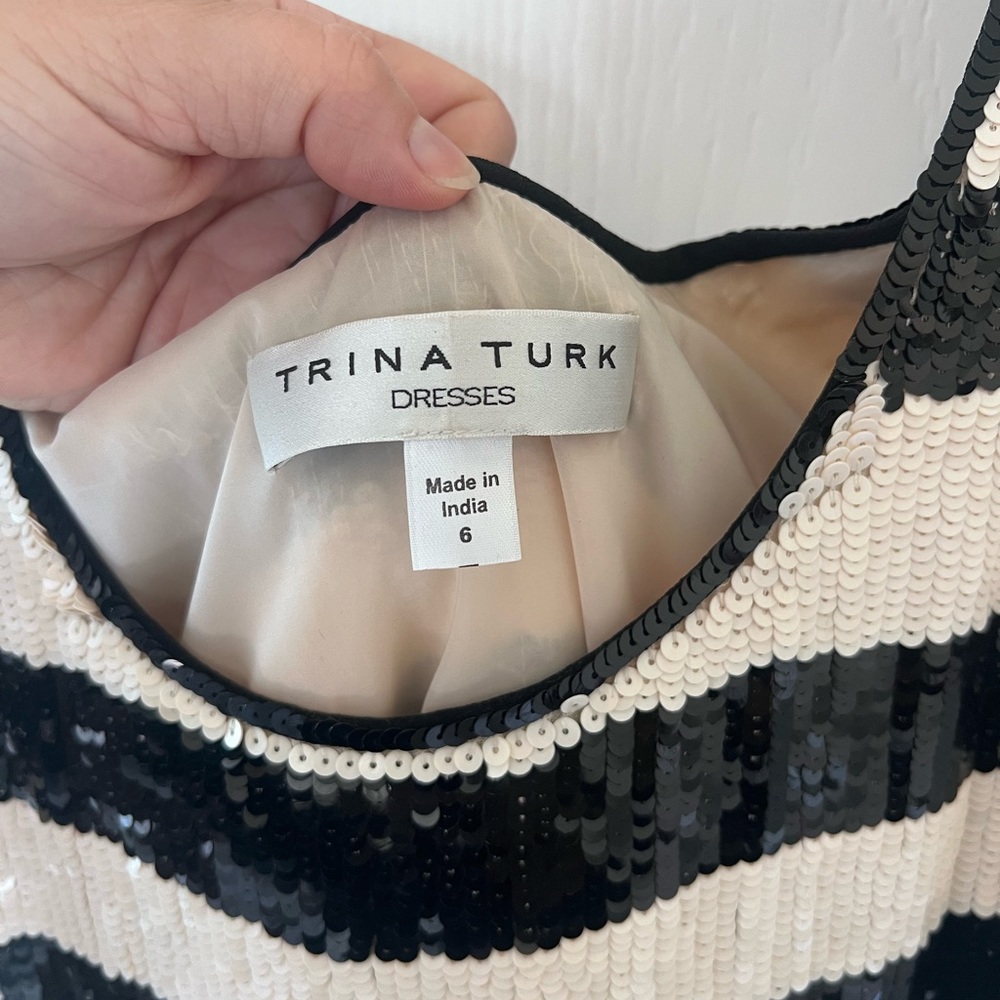 Trina Turk sequin striped cocktail dress - Picture 4 of 5